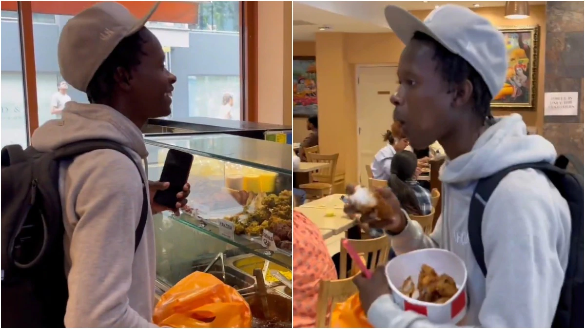 You are currently viewing इस्कॉन मंदिर के रेस्टोरेंट में अफ्रीकी युवक ने खाया चिकन, बादशाह बोले – “इसे चिकन नहीं, चप्पलों की भूख है!”; सोशल मीडिया पर वायरल वीडियो से मचा हंगामा!